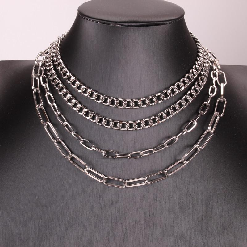 Fashion and popular multi-layer sweater chain personality thick chain necklace trendy women's necklace