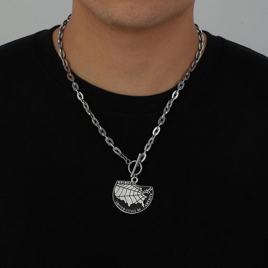 Fashion personality game death stranding stainless steel necklace titanium steel trend cold hip-hop punk necklace