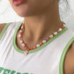 Jewelry Irregular Color Rice Beads Beaded Necklace Creative Drip Oil Mushroom Imitation Pearl Necklace Female