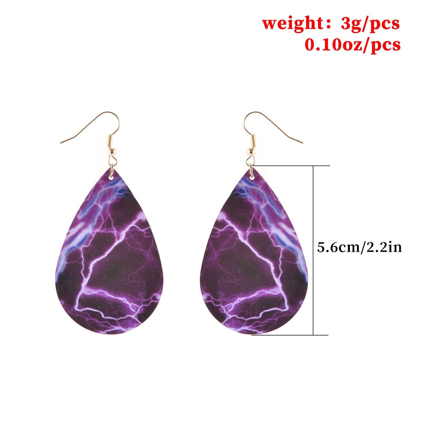 Jewelry Faux PU Leather Drop Shaped Earrings Ladies Exaggerated Lightning Pattern Stud Earrings