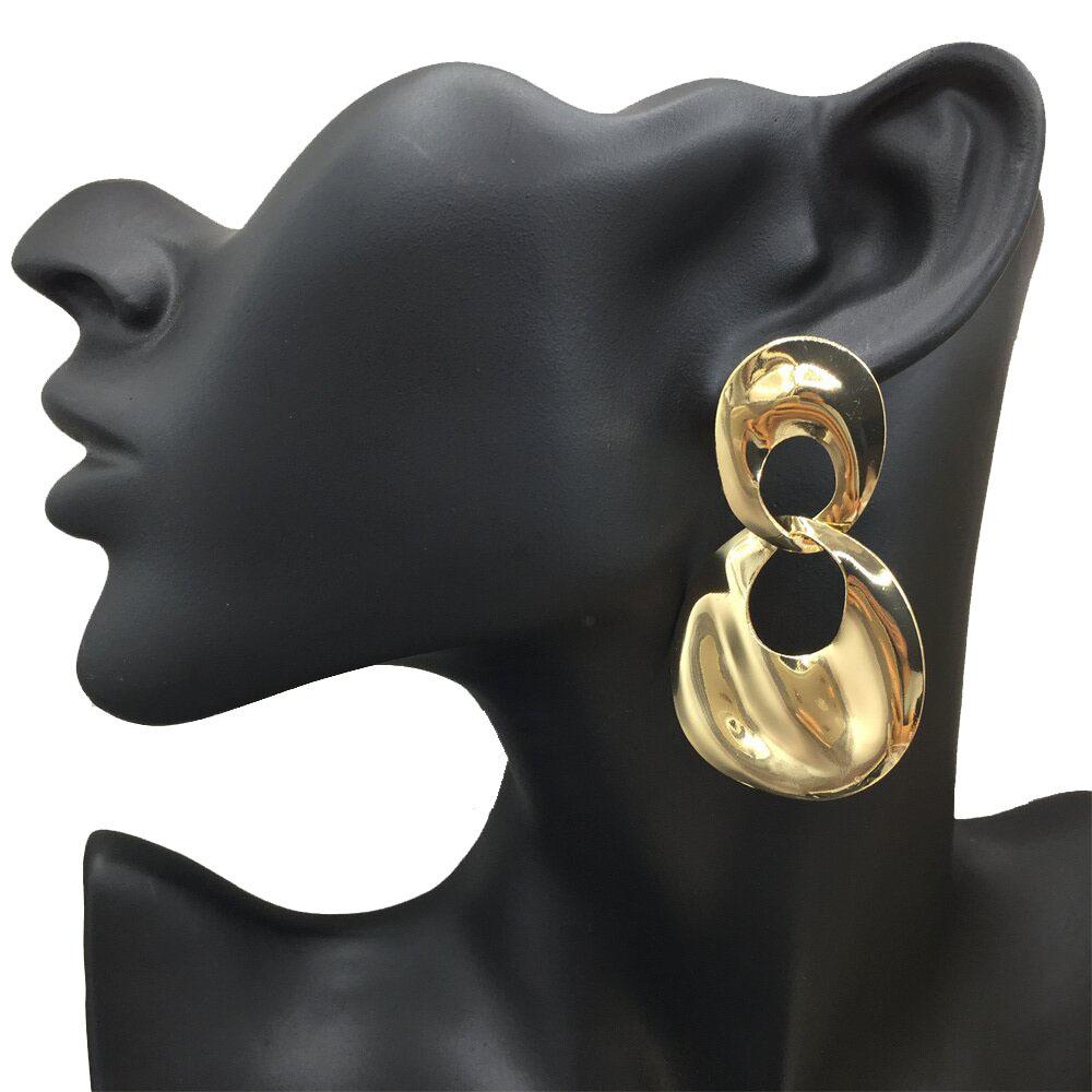 Fashion Water Drop Twisted Ring Earrings Birthday Party Night Performance Earrings Jewelry Stall