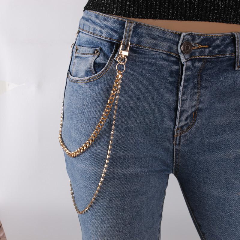 Jewelry Personality Slim Claw Chain Waist Decoration Simple Chain Diamond Multilayer Geometric Waist Chain