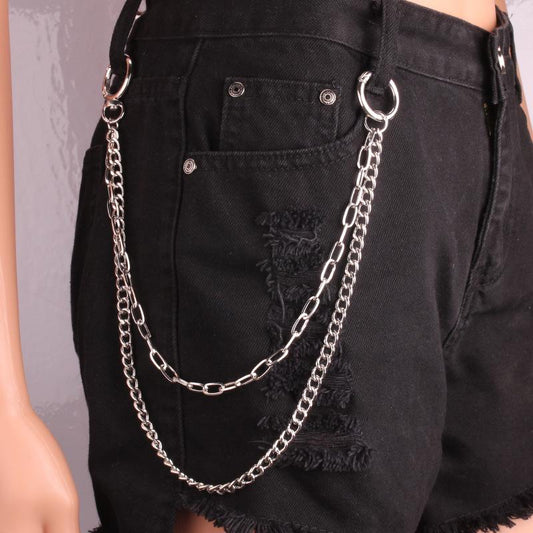 Alloy pants chain personality waist chain punk hip-hop rock body chain night ring accessories waist chain