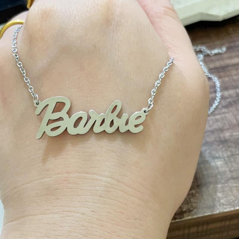 Fashion cute Barbie necklace English alphabet Barbie necklace female