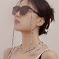 Jewelry ocean blue rice bead cosmic planet double-layer winding glasses chain female mask chain