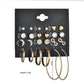 Temperament 12 pairs of stars and moon small 8-character earrings earrings combination set decorations