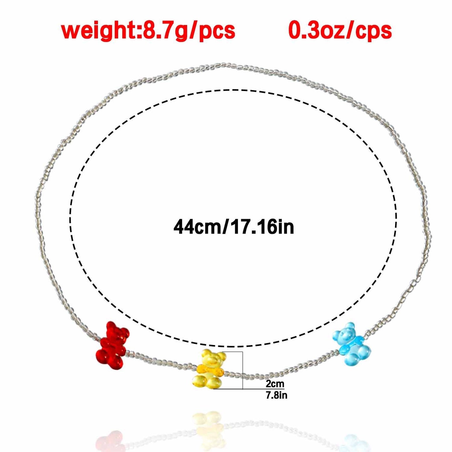 Fashion Simple Small Clear Beads Single Layer Thigh Chain Bohemian Color Bear Beaded Leg Jewelry