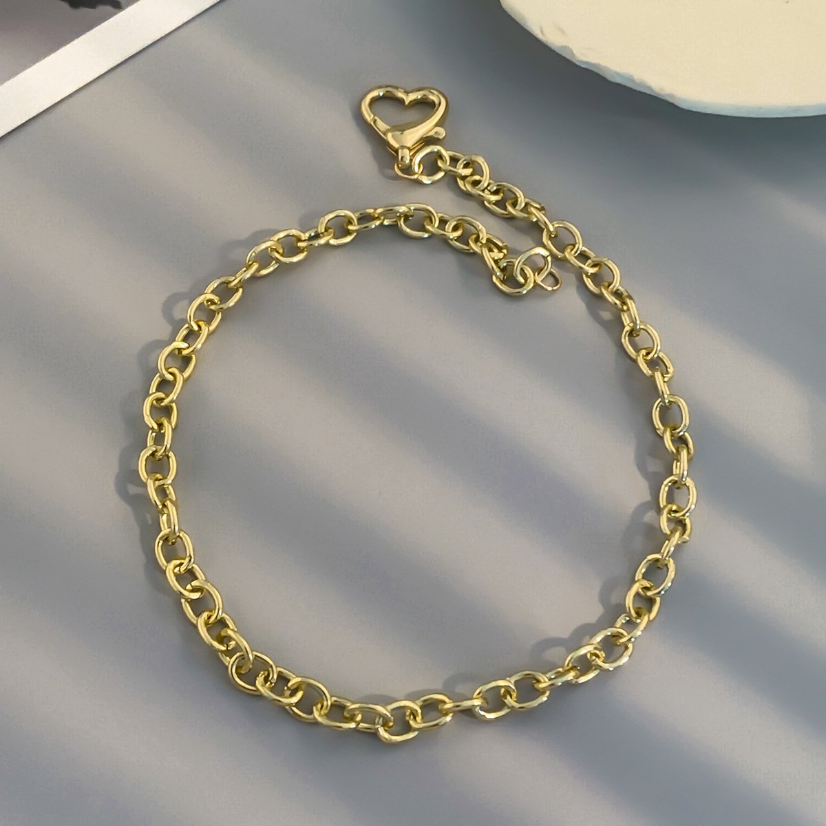 Jewelry Frosty Simple Metal Aluminum Chain Versatile Clavicle Chain Niche Design Heart Necklace