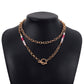 N1582 Niche Double O-chain Clavicle Necklace Imitation Pearl Metal Exaggerated Simple Hong Kong Necklace Women