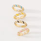 ZR28 fashion niche ring geometric drop oil indifferent ring simple creative zircon jewelry female