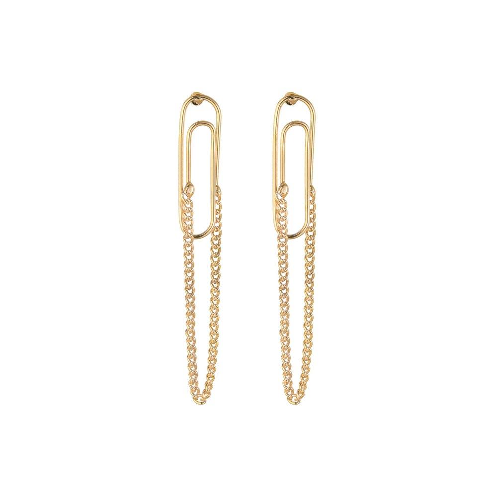Fashion Geometric Paperclip Earrings Punk Chain Long Earrings Women Accessories