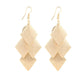 Indian Grid Jewelry Baroque Rhombus Four-leaf Tassel Earrings Earrings for Women