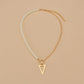 Small Fresh Triangle Pendant Necklace Fashion Imitation Pearl Necklace Ladies Accessories