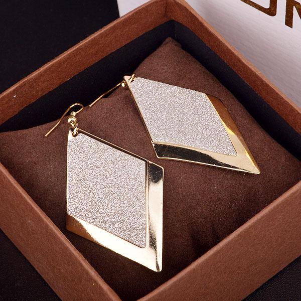 Fashion creative rhombus frosted geometric earrings female simple girl heart ear jewelry accessories earrings