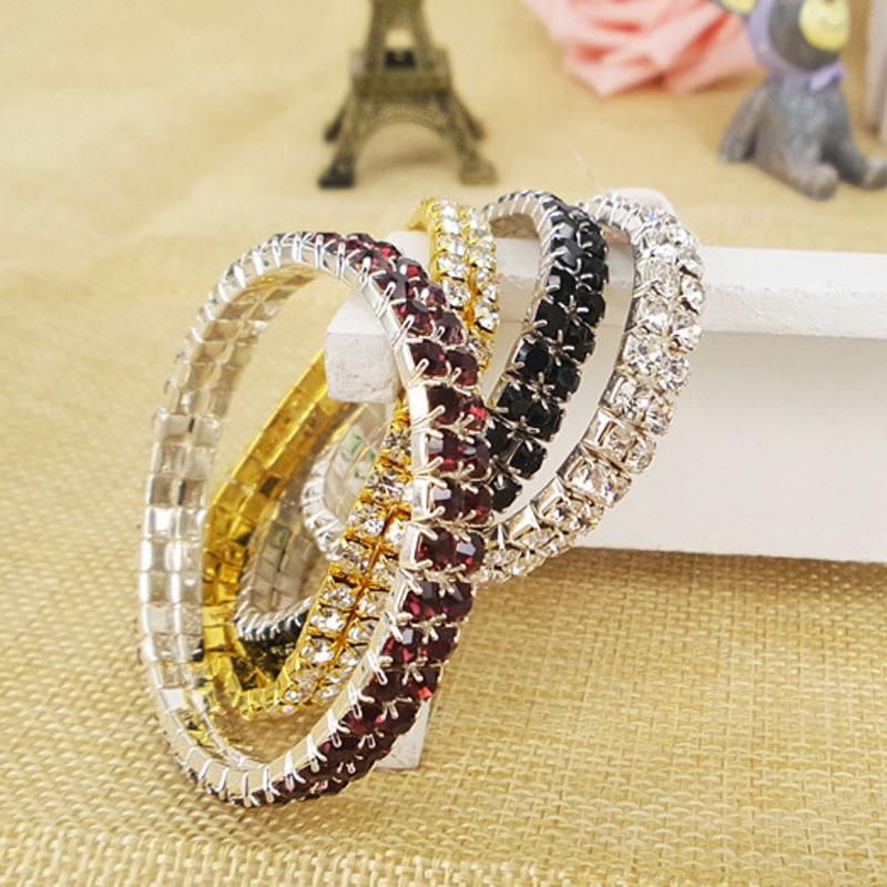 Creative Bracelet Birthday Gift Bracelet Two Row Elastic Alloy Hand Decoration Double Row Bracelet