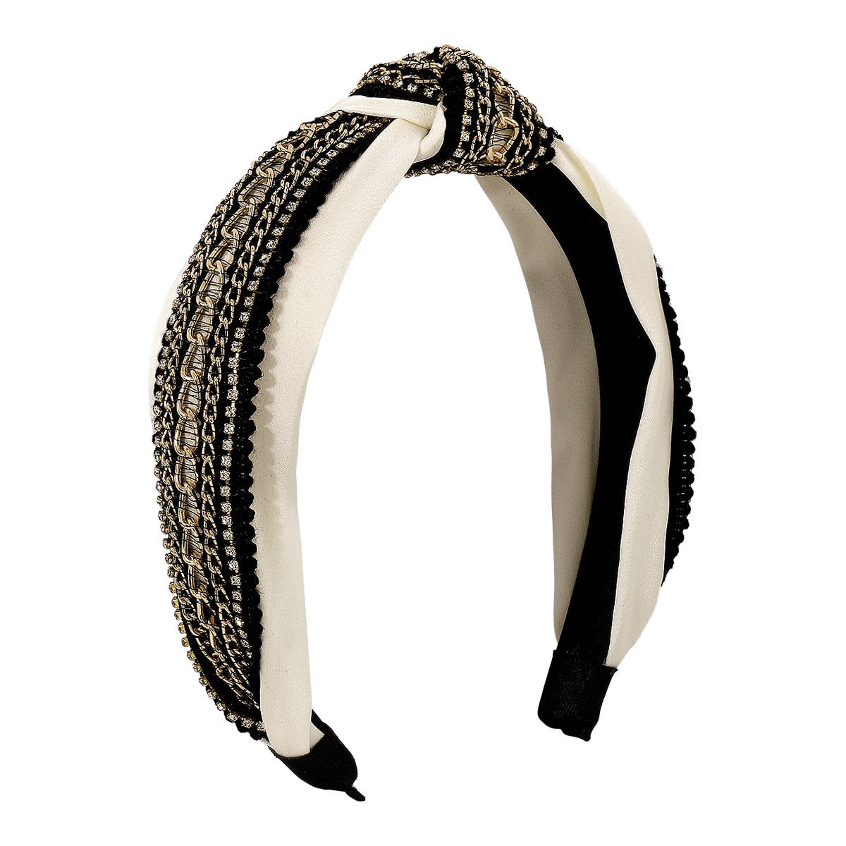 F457 Exaggerated Rhinestone Headband Baroque Claw Chain Chain Palace Retro Pressed Hair Headband Female