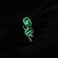 Internet celebrity trend light luxury design silver men's luminous silver dragon circle ring
