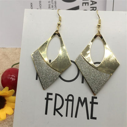 Cutout Rhombus Ladies Evening Dress Off-Shoulder Frosted Earrings