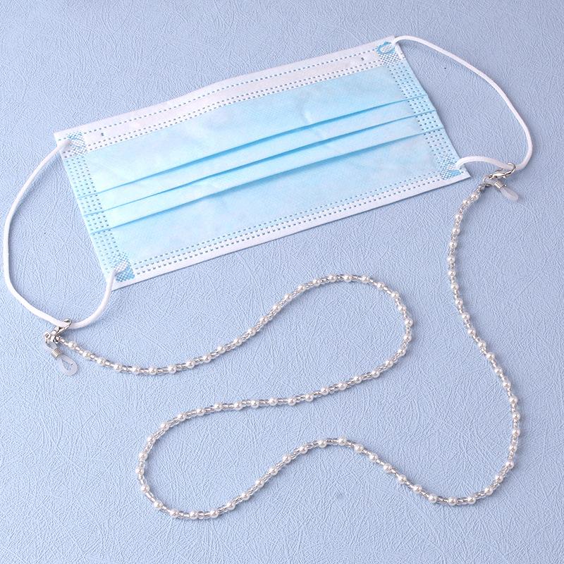 Popular Jewelry Black and White Pearl Non-slip Anti-lost Glasses Chain Mask Lanyard