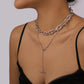 N1199 Long Chain Necklace Hip Hop Y Shape Sweet Cool Necklace Stacked Fashion Geometric Necklace