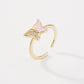 ZR56 Temperament Butterfly Ring Simple Fragrance Zircon Ring Geometric Creative Fashion Hand Jewelry Female