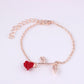 Fashion Red Rose Bracelet Temperament Simple Sweet Flower Bracelet Hand Jewelry