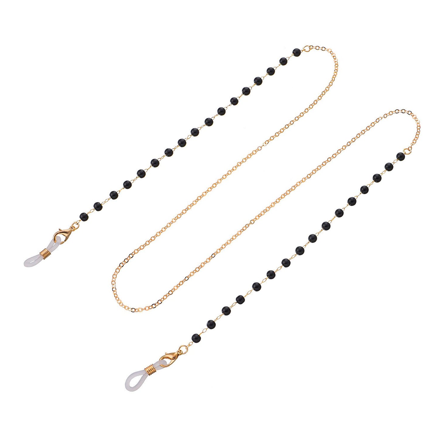 Ornament simple fashion black bead glasses chain ladies temperament multi-purpose mask non-slip lanyard