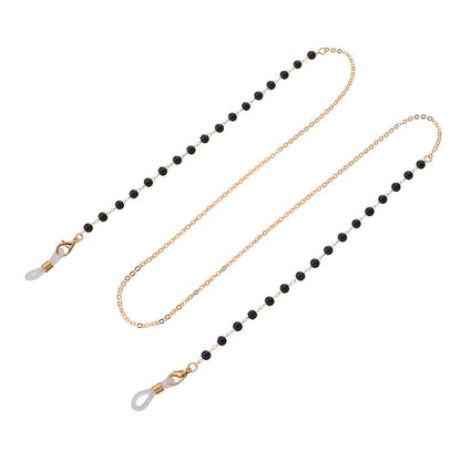 Ornament simple fashion black bead glasses chain ladies temperament multi-purpose mask non-slip lanyard