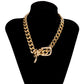 Jewelry Punk Thick Chain Belt Buckle Clavicle Necklace Female Hip Hop Heavy Industry Metal Geometric Necklace