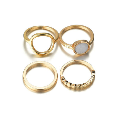 Fashion alloy electroplated KC gold ring simple multi-piece joint ring accessories