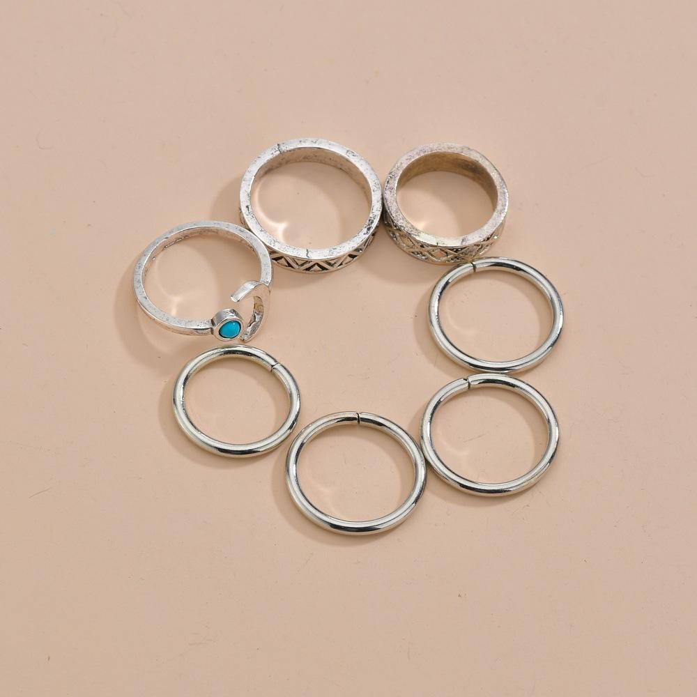 Fashion Ethnic Alloy Moon Pattern Multi-Piece Knuckle Ring Finger Ring Accessories