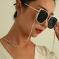 Jewelry rainbow round beads transparent color rice beads glasses chain ladies mask non-slip lanyard