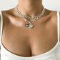 Jewelry Simple Metal Angel Peach Heart Pendant Necklace Retro Drip Oil Heart Shaped Clavicle Necklace Female