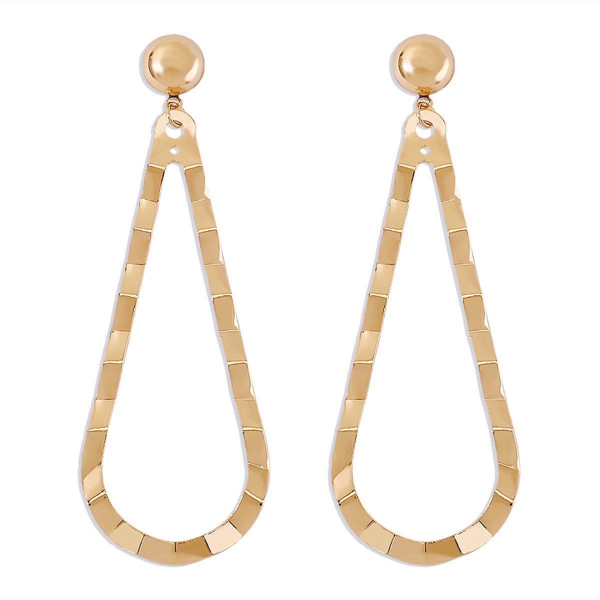 E1496 Exaggerated metal wavy pattern earrings drop-shaped several hollow earrings retro simple earrings