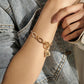Creative Trend OT Buckle Golden Thick Chain Diamond Padlock Bracelet Fashion Temperament Hand Jewelry Female