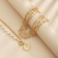Jewelry Street Shot Hollow Embossed Necklace Women's Retro Punk U-shaped Buckle Imitation Pearl Portrait Necklace