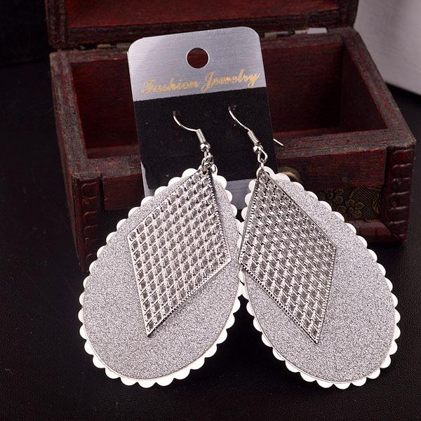 Hollow rhombus water drop frosted earrings star same style exaggerated ladies earrings earrings