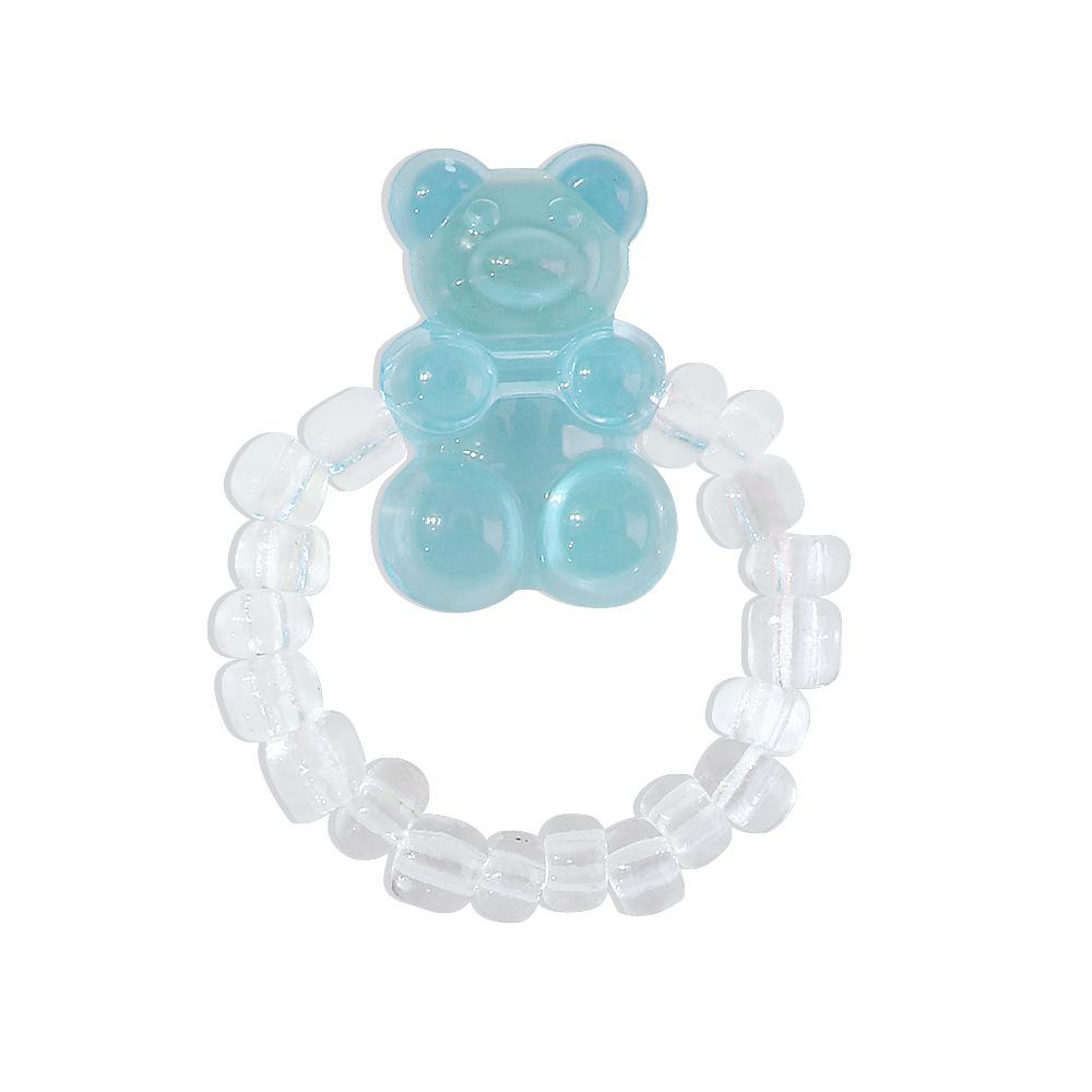 R613 Jewelry Simple Cartoon Cute Bear Ring Funny Rice Beads Fashion Joint Ring