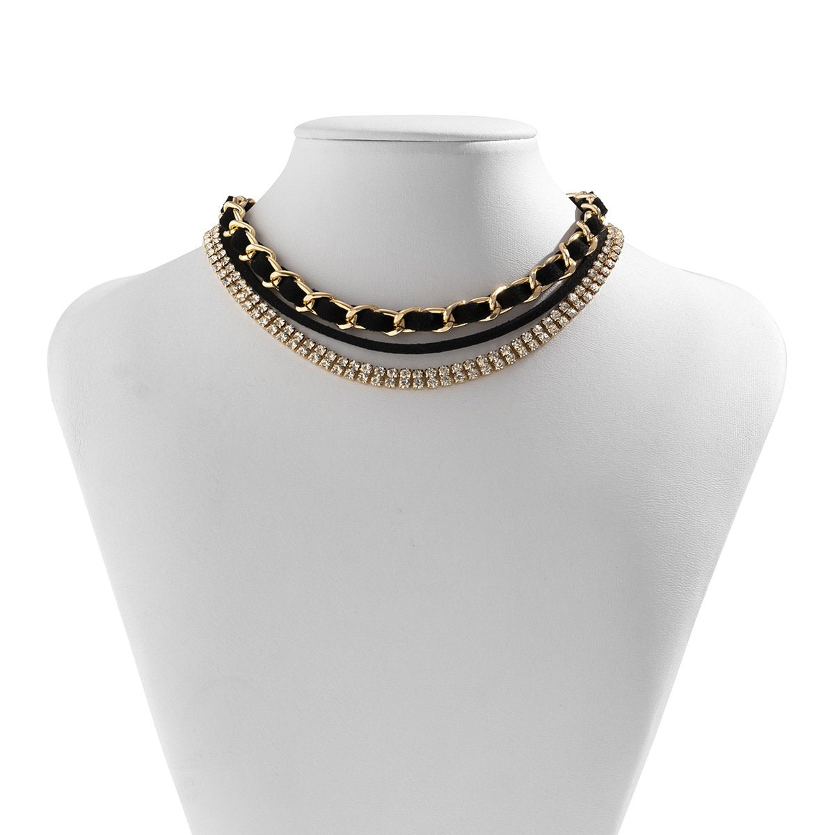 Jewelry Retro Small Velvet Chain Necklace Temperament Simple Diamond Geometric Metal Necklace