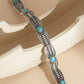 Jewelry Ethnic Punk Faceplate Chain Necklace Necklace Retro Pattern Oval Turquoise Necklace Female