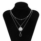 Jewelry Drop Shaped Pendant Metal Chain Hip Hop Necklace Geometric Bead Letter Niche Necklace