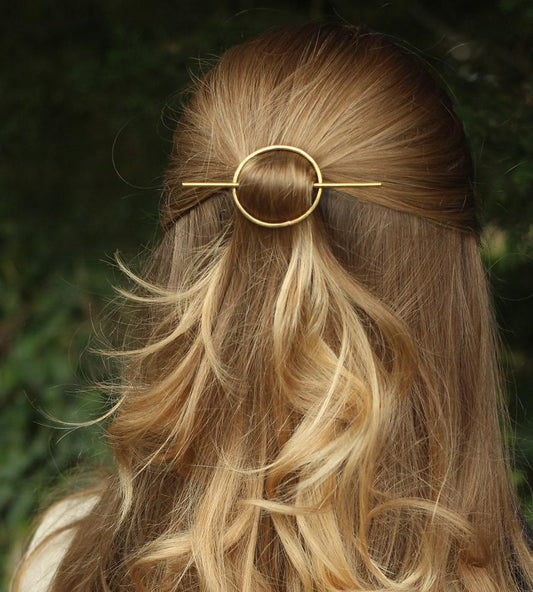 Fashion hair accessories geometric round hollow hairpin head ornament circle hairpin jewelry