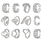 Fashion personality adjustable love stainless steel open ring simple feather leaf heart-shaped ring jewelry