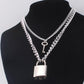 Jewelry hip-hop net red same style lock with key detachable wearable metal chain necklace