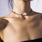 Jewelry Simple Versatile Mixed Color Rice Beads Necklace Baroque Shaped Pearl Single Layer Necklace Women