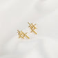 Simple old-fashioned creative earrings ins metal cross star earrings niche design irregular earrings
