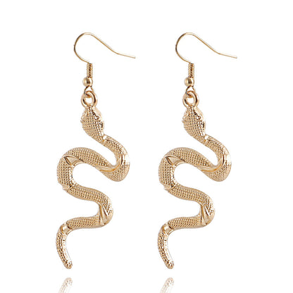 Trendy style soil cool temperament personality retro snake ear hanging ins snake-shaped winding earrings earrings all-match female