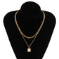 Jewelry Retro Simple Drip Oil Moon Tag Necklace Versatile Geometric Metal Chain Necklace Female