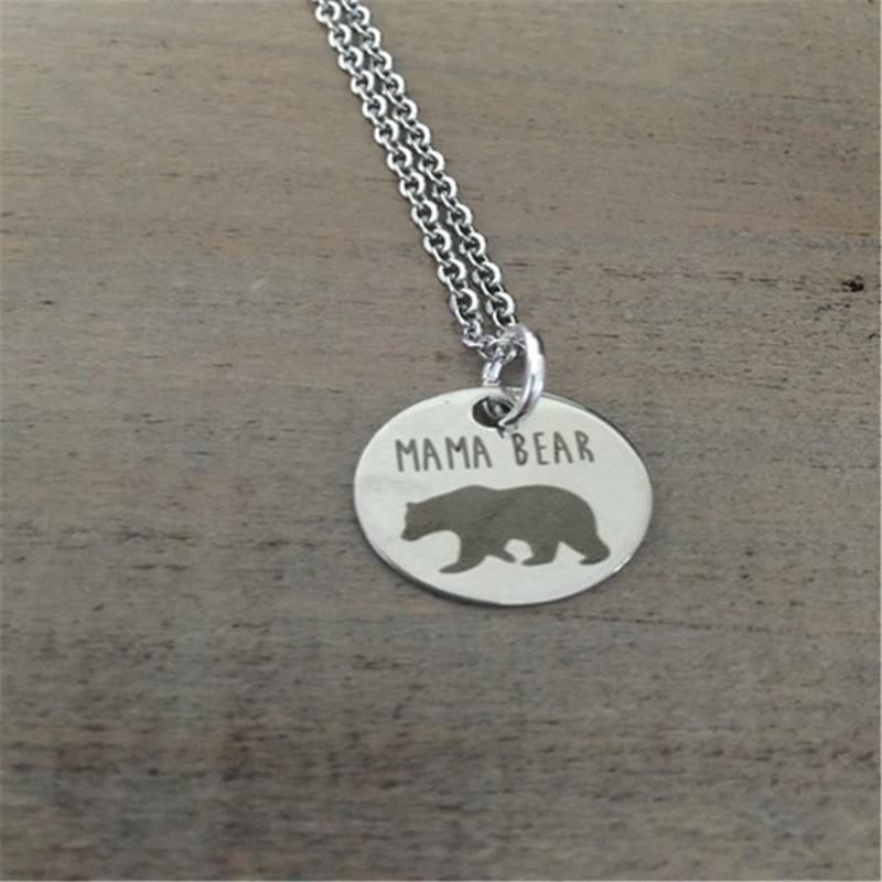Popular pure handmade jewelry simple fashion alloy two-color bear necklace small animal exquisite clavicle chain