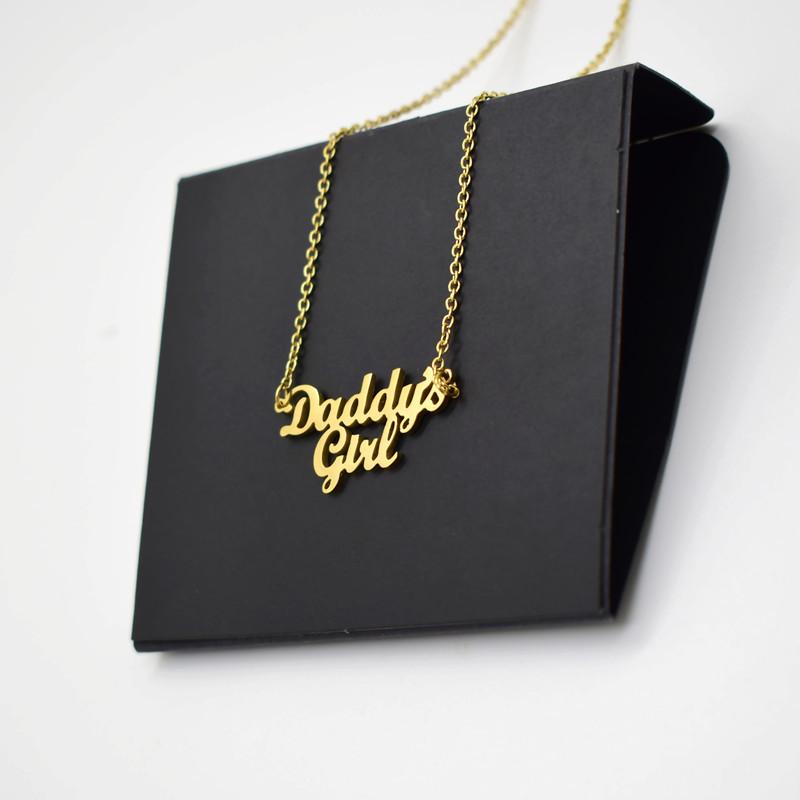 Daddy'sGirl Necklace Parents Daughter Family Members Clavicle Chain Father's Day Gift